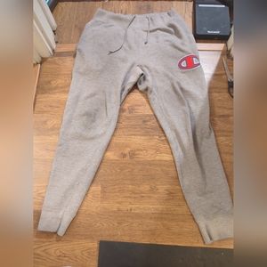 VTG Champion Reverse Weave Men's Large Sweat Pants Joggers Gray Big C Logo